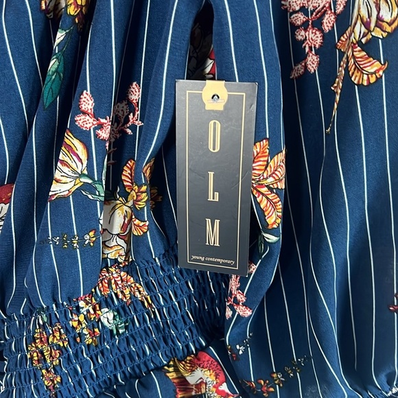 NWT OLM Size Large Floral boho Blouse - Picture 5 of 8